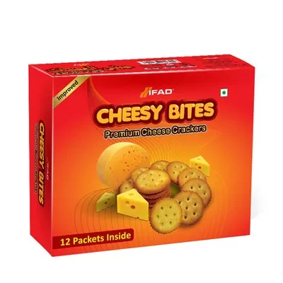 Ifad Cheesy Bites Premium Cheese Crackers 12 pack 180 gm