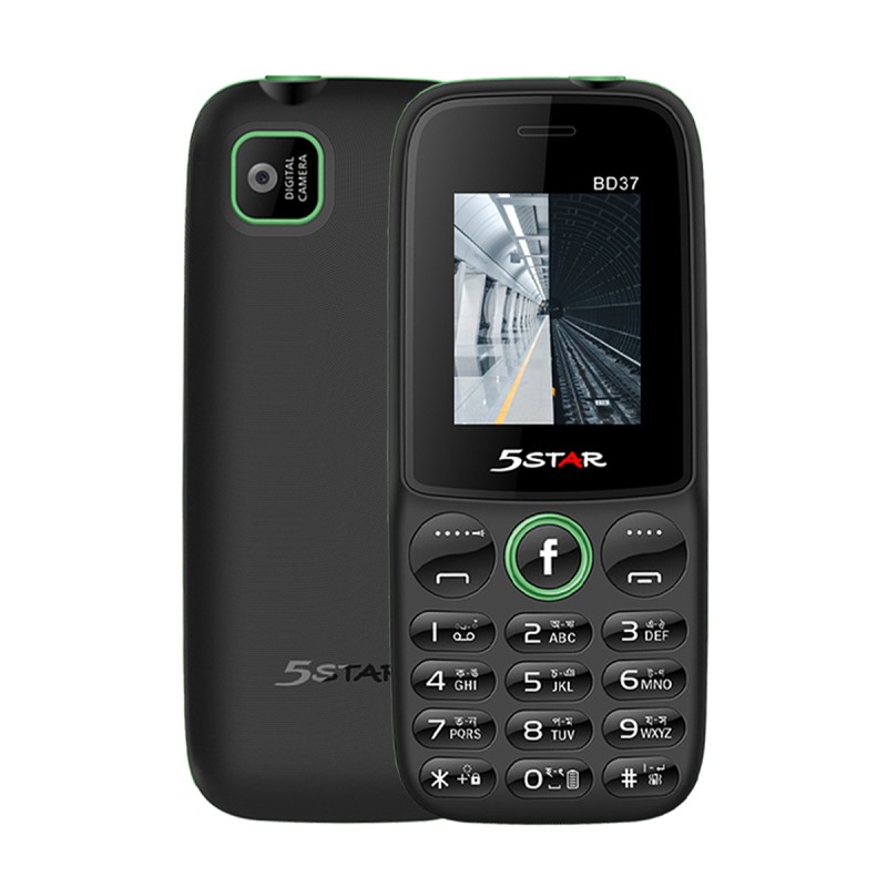 5 Star BD37 Dual Sim Standby Feature Mobile Phone-1000mAh Battery
