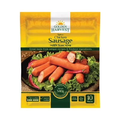 Golden Harvest Spicy Chicken Sausage 340 gm 10 pcs ৳ 260