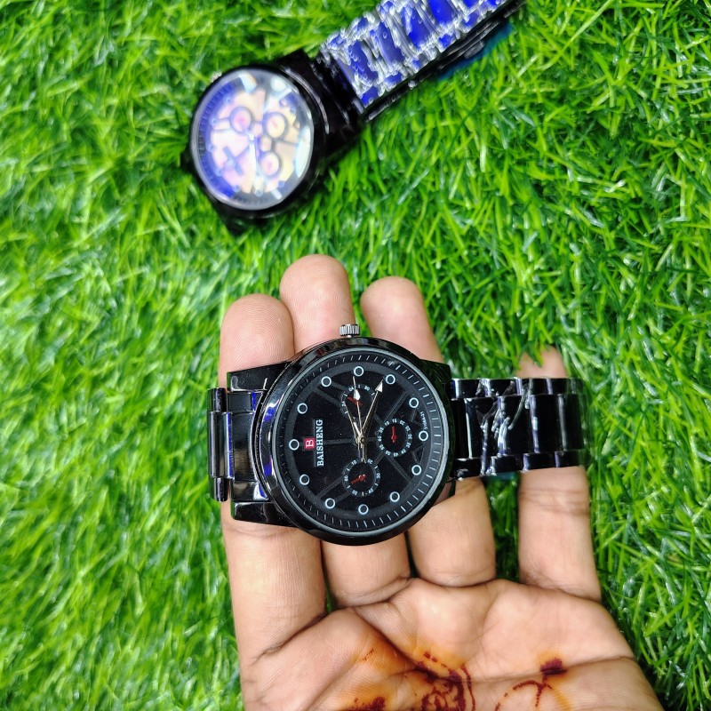 Baisheng Stainless Steel Analog Fashion Watch For Men & Boys