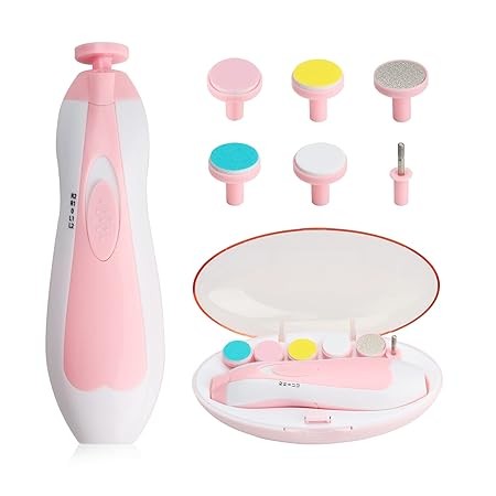 Glopole Baby Nail Trimmer File with Light Battery Operated Safe Electric Nail Clippers Kit