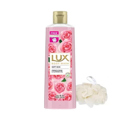Lux Body Wash French Rose And Almond Oil (Free Loofah) 245 ml