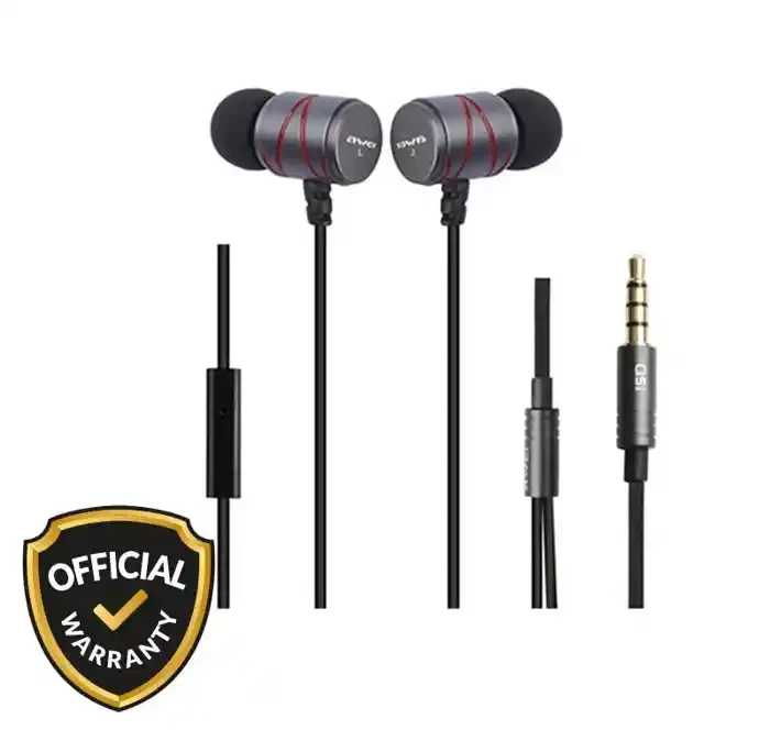 Awei Q5i Ear-Earphone With Microphone Noise Cancelling Earbuds. (Six Month Warrenty)