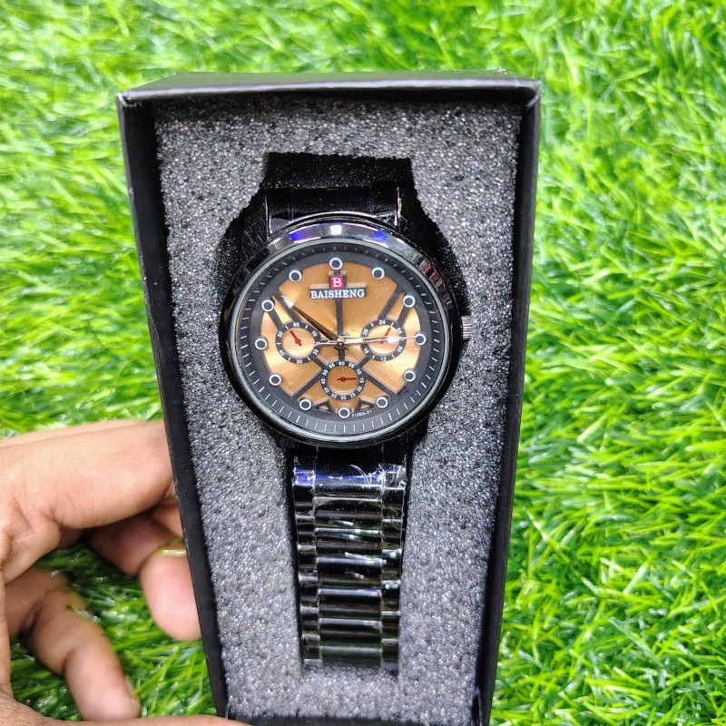 Baisheng Stainless Steel Analog Fashion Watch For Men & Boys