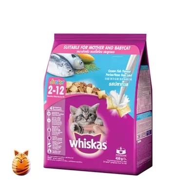 Whiskas Kitten Cat Food Junior Ocean Fish Milk 450 gm