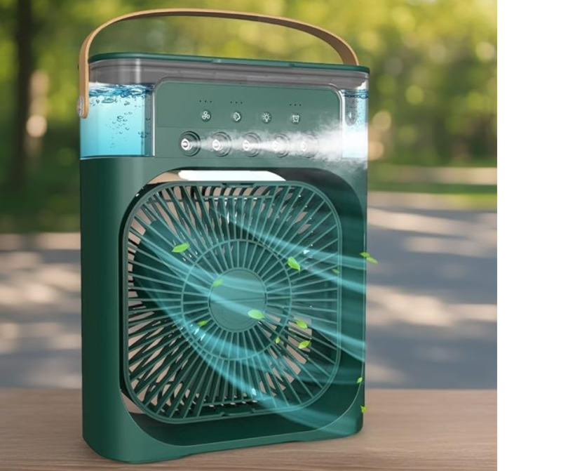 3 In 1 Air Cooling USB Fan with LED Night Light Water Fan