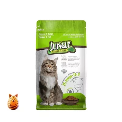 Jungle Chicken & Fish Adult Cat Food 500 gm