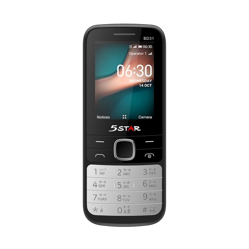 5star BD31 Dual Sim Feature Phone-1700mah Battery