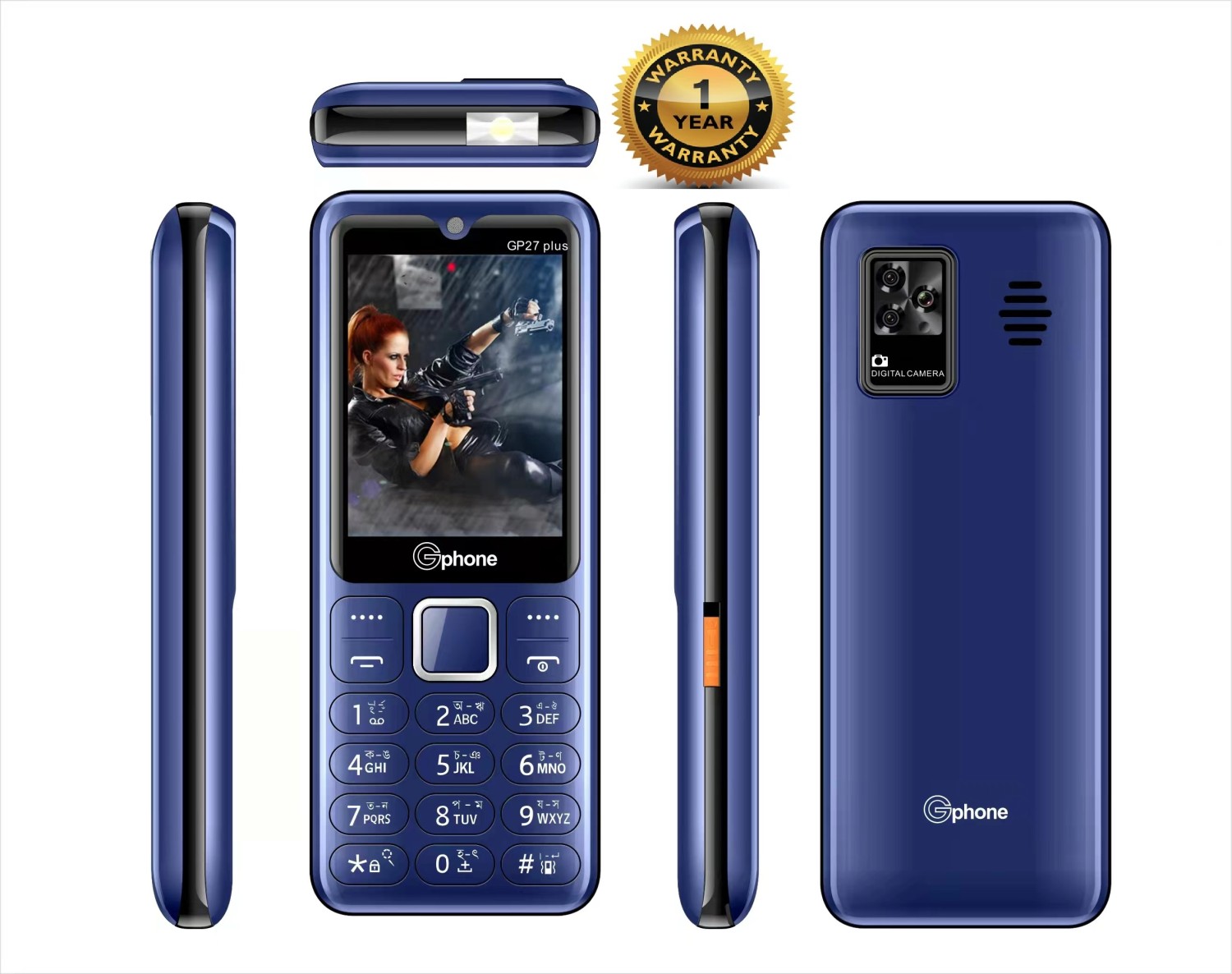 Gphone- Mobile Phone - Model:-GP27 Plus LCD-2.4-2350 mAh Battery-1 Year Official warranty