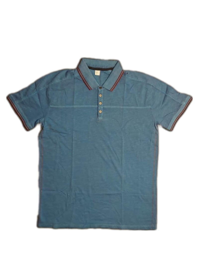 Men's polo shirt with tipping collar